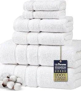 100% White Egyptian Cotton Face Cloth, Hand Towels, & Bath Towels Set