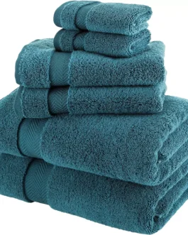 Super Soft 6 Piece 800GSM Towel Bale -2 Face Cloth 2 Hand Towels, 2 Bath Towels