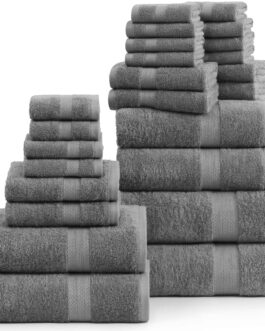 100% Egyptian Cotton 2 Hand Towels, 2 Bath Sheets 2 Bath towels 2 Face Cloth – 8 Piece 800GSM Towel Bale